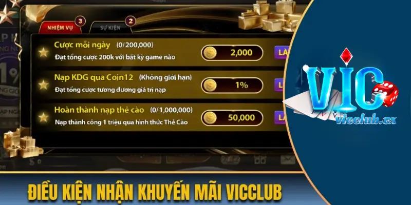 Mỗi khuyến mãi VICCLUB đưa ra đều có thể lệ cụ thể người chơi phải tuân thủ